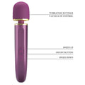 Purple Pretty Love Wand Vibrator with gold accents and textured head
