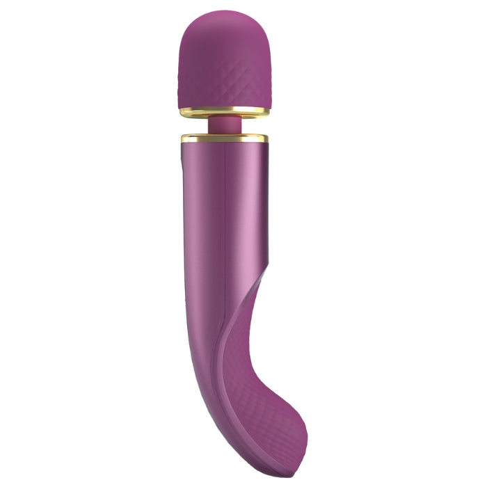 Pretty Love Wand Vibrator in purple silicone with gold accents and super-powerful motor
