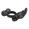 Black Pretty Love Yusuf cock ring with flexible rabbit ears