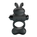 Pretty Love Yusuf black cock ring with flexible rabbit ears