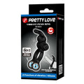 Black Pretty Love Yusuf cock ring with flexible rabbit ears and weighted balls