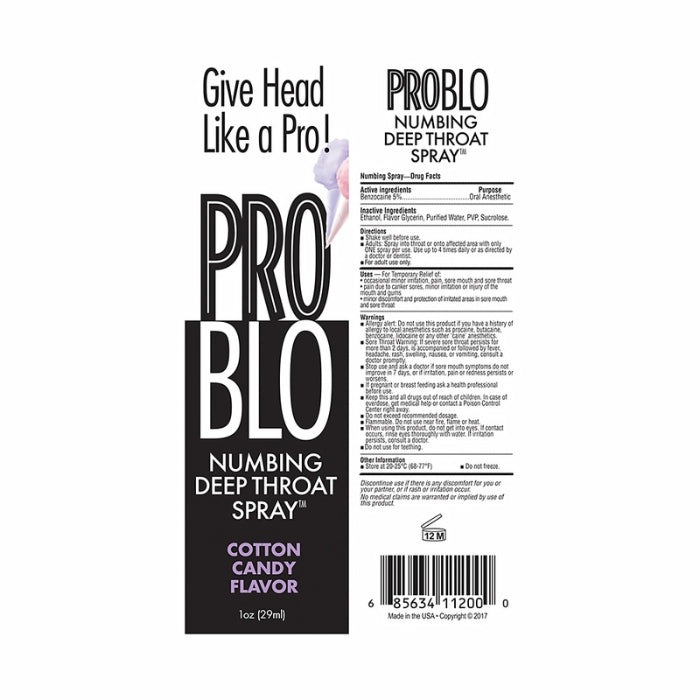 Lady Jane Adult Sex Shop | Pro Blo Deep Throat Spray Cotton Candy (29ml)