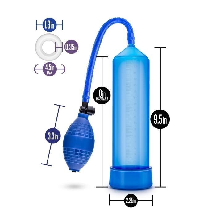 The Performance VX101 Pump is a beginner's pump featuring a medical grade ball pump, an easy release connector, and a quick release valve. It includes a soft, non-porous PVC cylinder seal for a comfortable feel and increased suction. The cylinder is made from impact-resistant plastics and is sized to fit most, this Performance Pump is easy to clean.