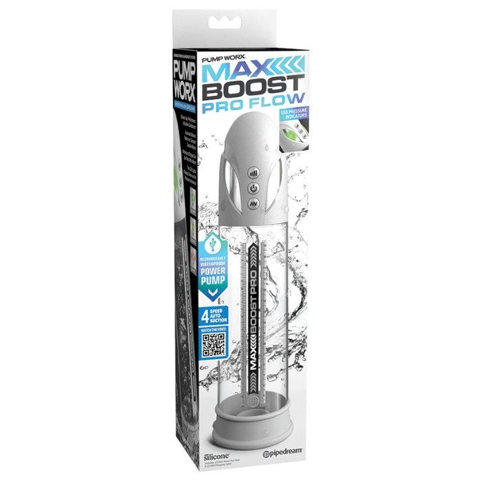 Lady Jane Adult Sex Shop | Pump Worx Boost Pro Flow Penis Pump - White