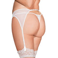 This Embroidered White Garter Belt with Sequins is a stunning piece of lingerie designed to add a touch of glamour to any outfit. The garter belt is made of black lace material with intricate embroidery details and adorned with sparkling sequins that catch the light beautifully. The garter belt is designed to sit comfortably on the waist and features and adjustable back and four adjustable straps with clips that attach to your favorite pair of stockings. Queen size suitable for 70kgs and above.