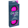 Soft but strong silicone cuffs that are flexible enough to fit over most hands and feet for wrist or ankle cuffs, but robust enough to remain firmly in place during restraint play. No fiddling keys or jangling chains, perfect for discreet home use and for travelling abroad without baggage check embarrassment.