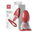 Clitoral massager with massaging tongue. 6 amazing suction modes, 6 vibration and licking modes. Each licking and vibration function can be used separately. Battery charging. Dimensions: length 4,6cm; 6.1cm; 12,5cm. Diameter 2,5cm; 5.9cm; 10cm