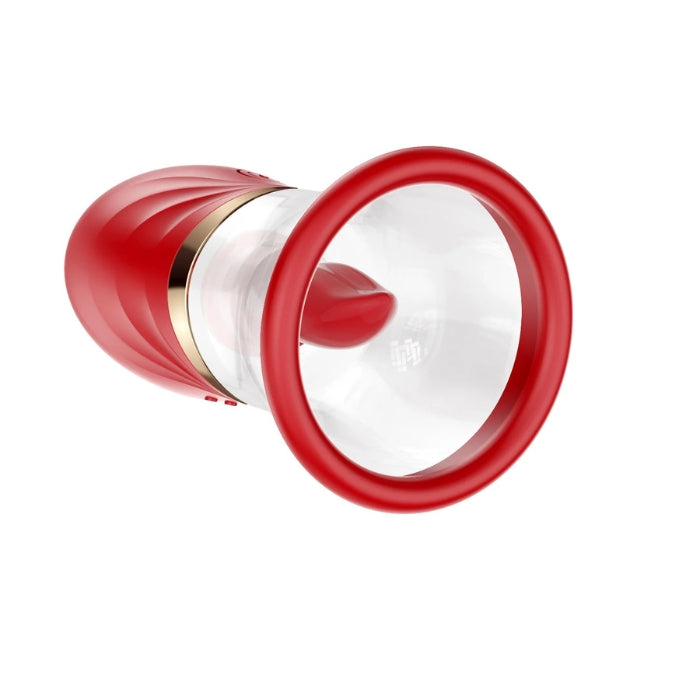 REALOV clitoral stimulator with suction cup sizes, red silicone toy