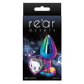 Rear Assets Rainbow Anal Plug with Clear Stone Heart - Medium. Anal play has never been a prettier sight with this gorgeous jeweled, steel anal plug. Bulbous in form, a tapered tip ensures an easy introduction, while the broad steel bulb fills and satisfies. Perfect for anal enthusiast.