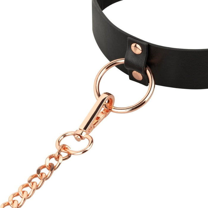 Lady Jane Adult Sex Shop | Rosy Gold Collar with Leash