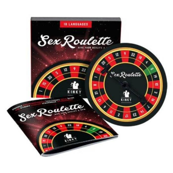 The Sex Roulette is a new and exciting board game that brings passion back to your love life. Turn the arrow, the indicated number will decide your future. The 24 challenges of the Kinky  edition are available in 10 languages: English, Spanish, French, German, Dutch, Polish, Russian, Italian, Swedish and Norwegian.