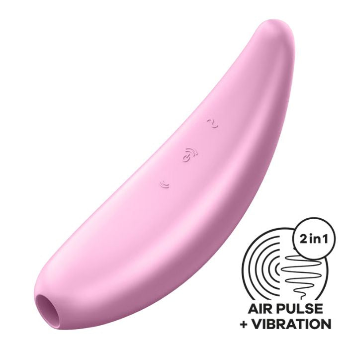 Satisfyer Curvy 3+ Pink air pulse vibrator with two powerful motors