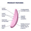 Satisfyer Curvy 3+ Pink silicone toy with curved shape, two powerful motors