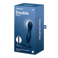 Satisfyer Double Ball-R blue black silicone weighted anal stimulator with suction cup base