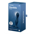 Satisfyer Double Ball-R blue black silicone weighted anal stimulator with suction cup base