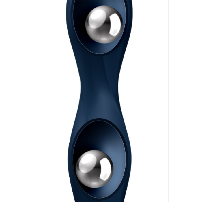 Satisfyer Double Ball-R Blue anal stimulator with suction cup base