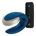 Satisfyer Double Love Blue is a couple vibrator. The details on Double Love are made of high-quality, real metal gives your lovemaking a touch of luxury. The vibrator is U-shaped and equipped with two powerful and almost silent motors. The inner part stimulates both the G-spot and the glans and the outer part stimulates the clitoris. Double Joy is waterproof and made of 100% body-safe silicone. It can be controlled by the satisfyer app as well.