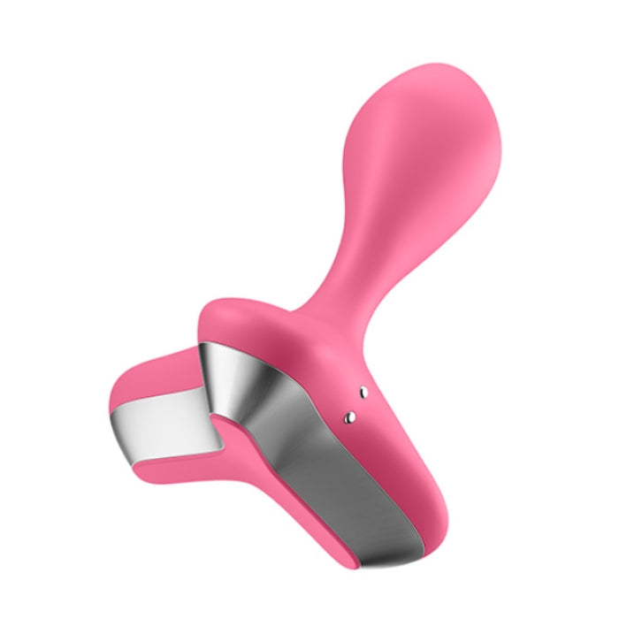 Pink and silver electric nail file with ergonomic handle design for precise prostate stimulation and tapered tip use