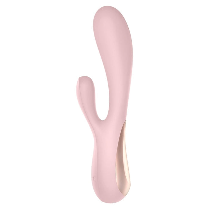 The Satisfyer Mono Flex stimulates both the clitoris and G-Spot with sensual vibrations – also via app control! The rabbit vibrator is made of high-quality, flexible silicone, that transmits intense vibrations to your hot spots. The vibrations can be controlled intuitively via the control panel or the free Satisfyer Connect App. You can control the Mono Flex remotely via the app and can also create new vibration programs or link the vibrator with your favourite playlist on Spotify.