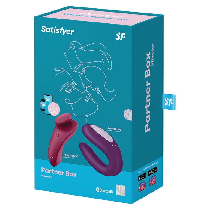 The Satisfyer Partner Box 1 is the perfect gift for you and your partner to explore together. The exciting box contains both the Double Joy partner vibrator and the Sexy Secret panty vibrator. Both can be controlled by the free satisfyer app. the free Satisfyer Connect app provides you with functions such as remote control via Bluetooth, music vibes, ambient vibes or a vibration designer.