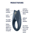 The royal One cock ring slows the blood flow to sustain a good erection and increase stamina. Smooth surface made of body safe silicone. Magnetic charging connection. Supple and flexiple with extra ridge for clitoral stimulation. Can connect to the free satisfyer app for an infinite range of programs.