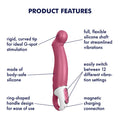 Pink Satisfyer Petting Hippo G-Spot Vibrator with curved tip and exciting vibration patterns