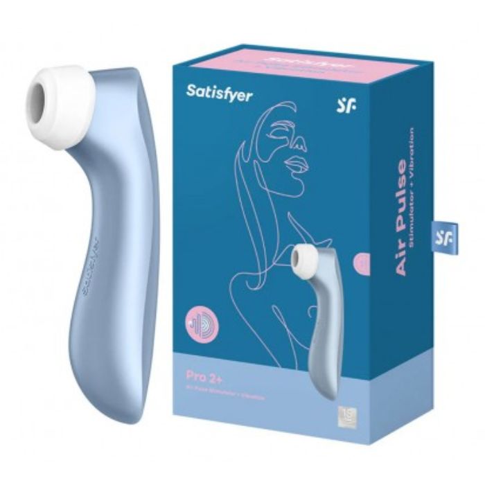 Satisfyer Pro 2+ blue clitoral stimulator with air pulse non-contact stimulation