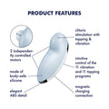 Satisfyer Tap & Climax 2 Blue vibrator with vibration modes, tapping programs