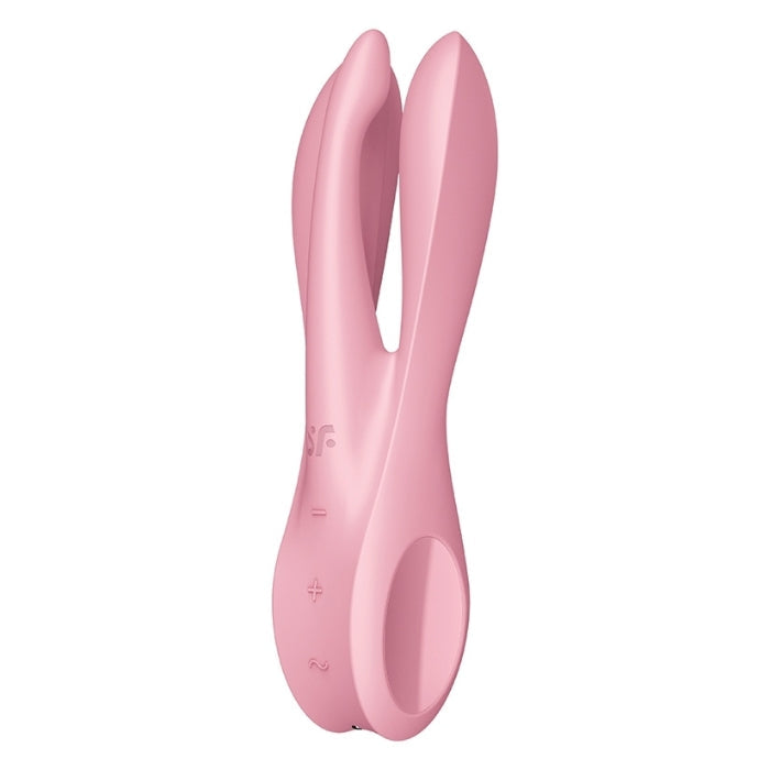 The Satisfyer Threesome 1 is a seductive lay-on vibrator that boasts not one, not two, but three flexible arms with three powerful motors that will leave you begging for more. Sensual stimulation of the clitoris and labia, or anywhere you can imagine.