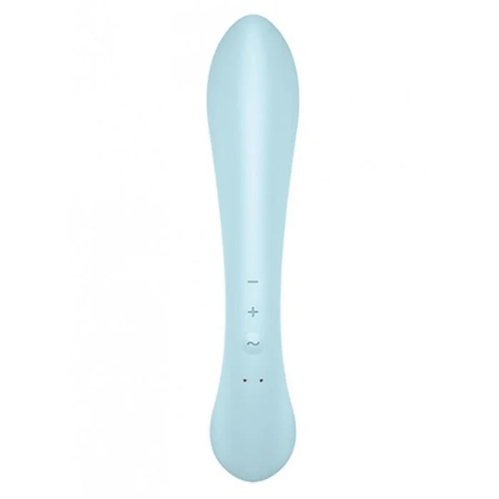 Satisfyer Triple Oh Vibrator in light blue for simultaneous G-spot and clitoral stimulation