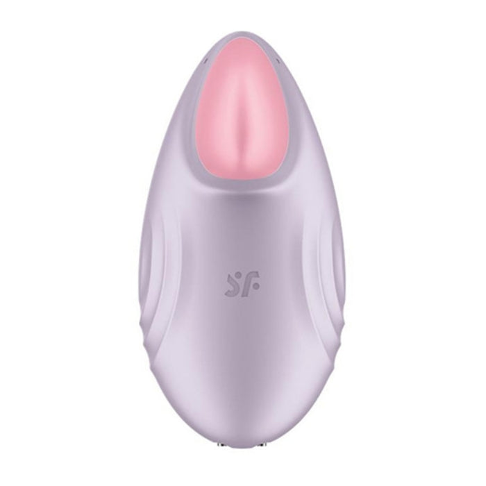 Satisfyer Tropical Tip mini vibrator with lavender silicone and pink glowing tip