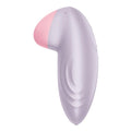 Satisfyer Tropical Tip mini vibrator with lavender silicone and pink rounded tip