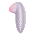 Satisfyer Tropical Tip mini vibrator with lavender silicone and pink rounded tip