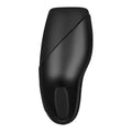 Black silicone finger vibrator for intimate use with a large opening allows for pleasure