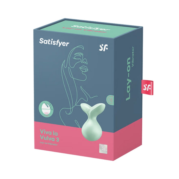 Satisfyer Viva la Vulva 3 vibrating massager in mint medical-grade silicone