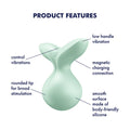 Satisfyer Viva la Vulva 3 mint vibrating massager in medical-grade silicone