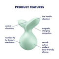 Satisfyer Viva la Vulva 3 mint vibrating massager in medical-grade silicone