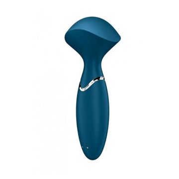 Satisfyer Wand - Blue teal silicone vibratory wand for targeted stimulation