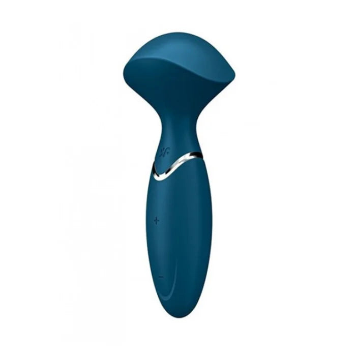 Satisfyer Wand Blue teal silicone vibrator for targeted stimulation
