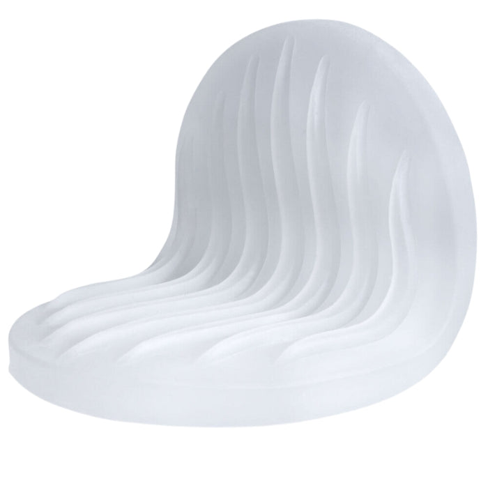 White inflatable chair with a ribbed design for Satisfying Masturbation and comfort