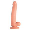 This perfectly sculpted dildo has a phallic head, skin-like folds and a veiny shaft that feel just like the real deal. Johnny has a flexible shaft that moves with you and solid testicles that add a delightful realism. The suction cup base mounts on most smooth surfaces for hands-free fun on your own, or you can even pop it in a strap-on harness.