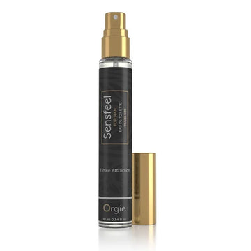 Black sensfeel forman eau de toilette spray bottle with gold cap by orgie offers a long lasting fragrance in 30ml