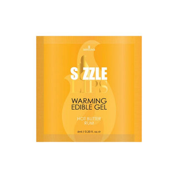 Lady Jane Adult Sex Shop | Sensuva Sizzle Lips Warming Edible Gel - Hot Butter Rum (6ml)