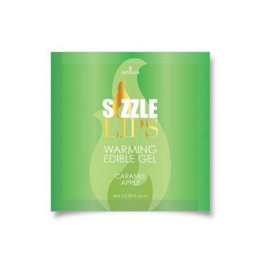 Make your partner blush with Sizzle Lips, the Edible Warming Gel that feels hot when you blow on it. The more you rub it in, the warmer it feels. Sizzle Lips Warming Gel is an especially great tasting, glycerin-based gel with no unpleasant after-taste! Caramel Apple Flavour