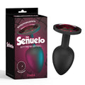 Senuelo Booty Fantasy Gem Anal Plug - Large Black Silicone with Red Gem