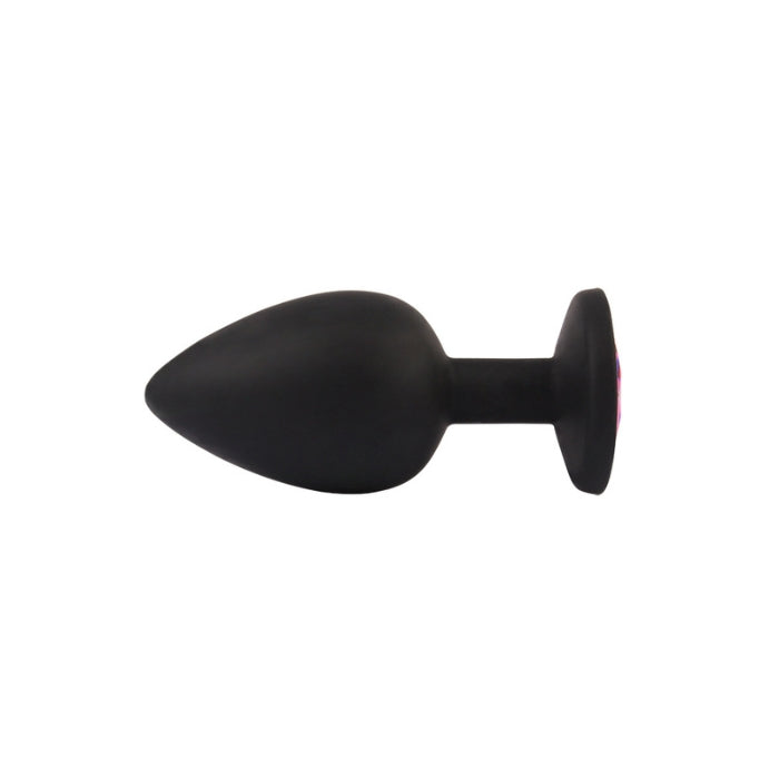 Senuelo Booty Fantasy Gem Anal Plug - Large black silicone with pink accent