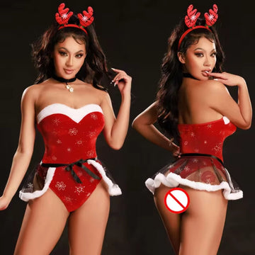 Lady Jane Adult Sex Shop | Sexy Christmas Reindeer Outfit - 4 Piece