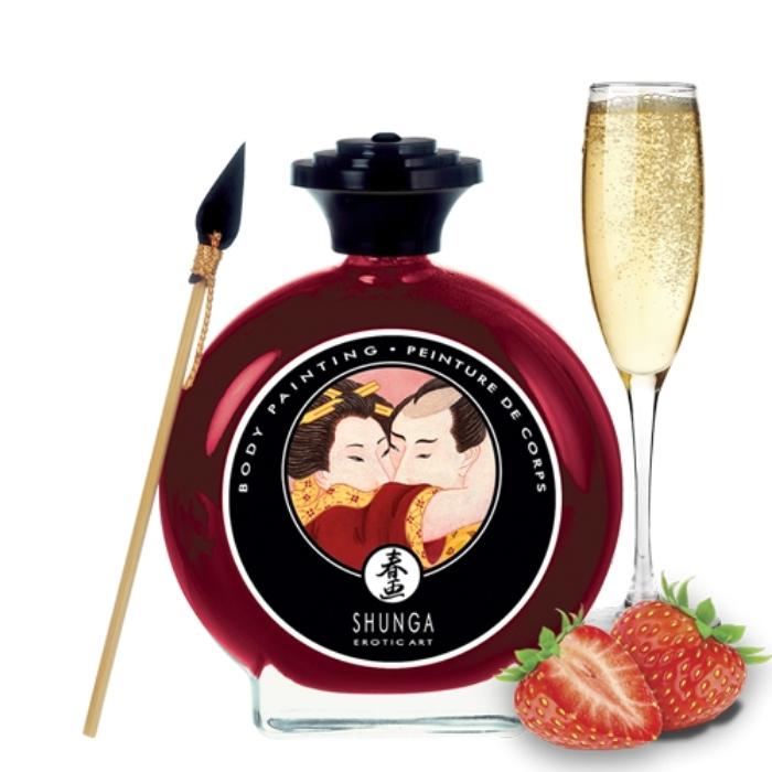 Lady Jane Adult Sex Shop | Shunga Body Paint - Strawberry (100ml) | Brand_Shunga, Draft