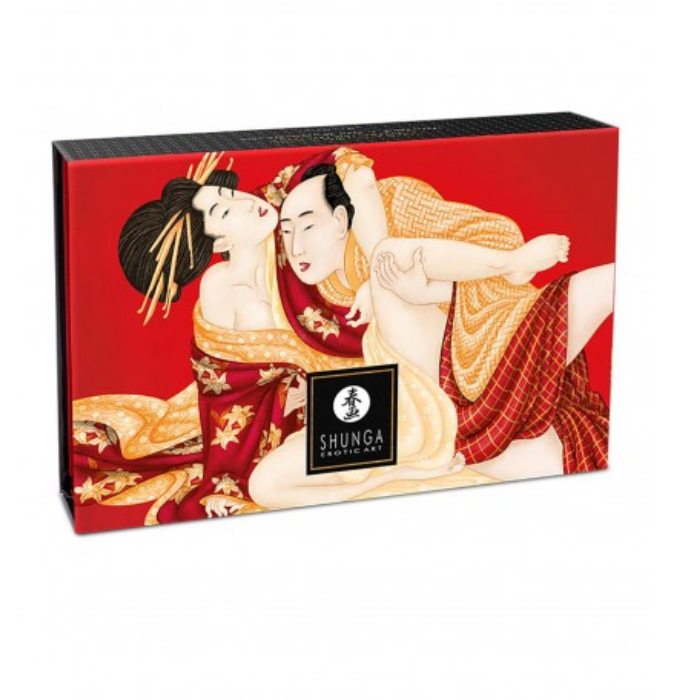 Shunga edible massage powder strawberry red box with shunga art logo