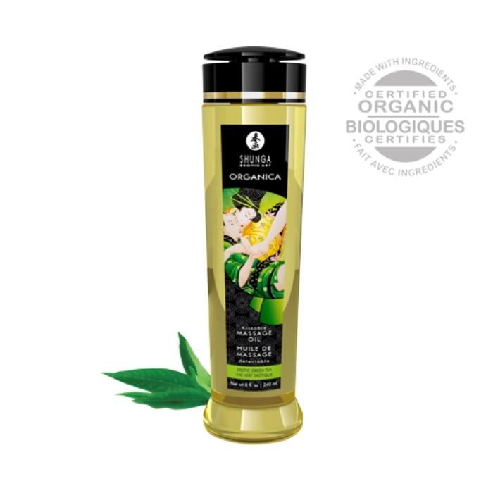 Lady Jane Adult Sex Shop | Shunga Organic Massage Oil Exotic Green Tea (240ml) | Brand_Shunga, Category_Lubes &